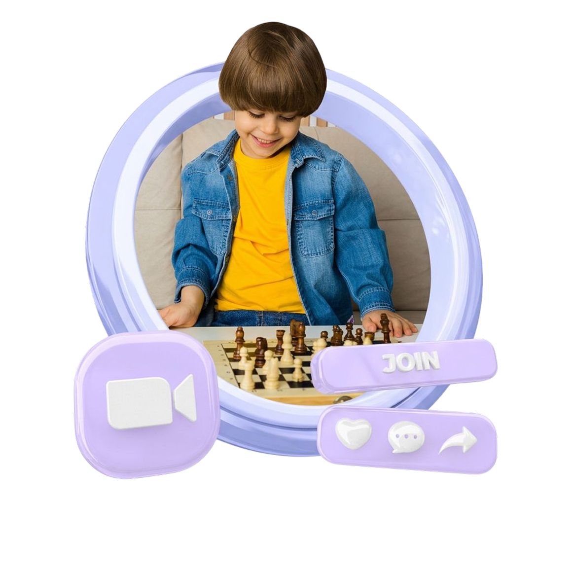 Ребёнок играет в шахматы