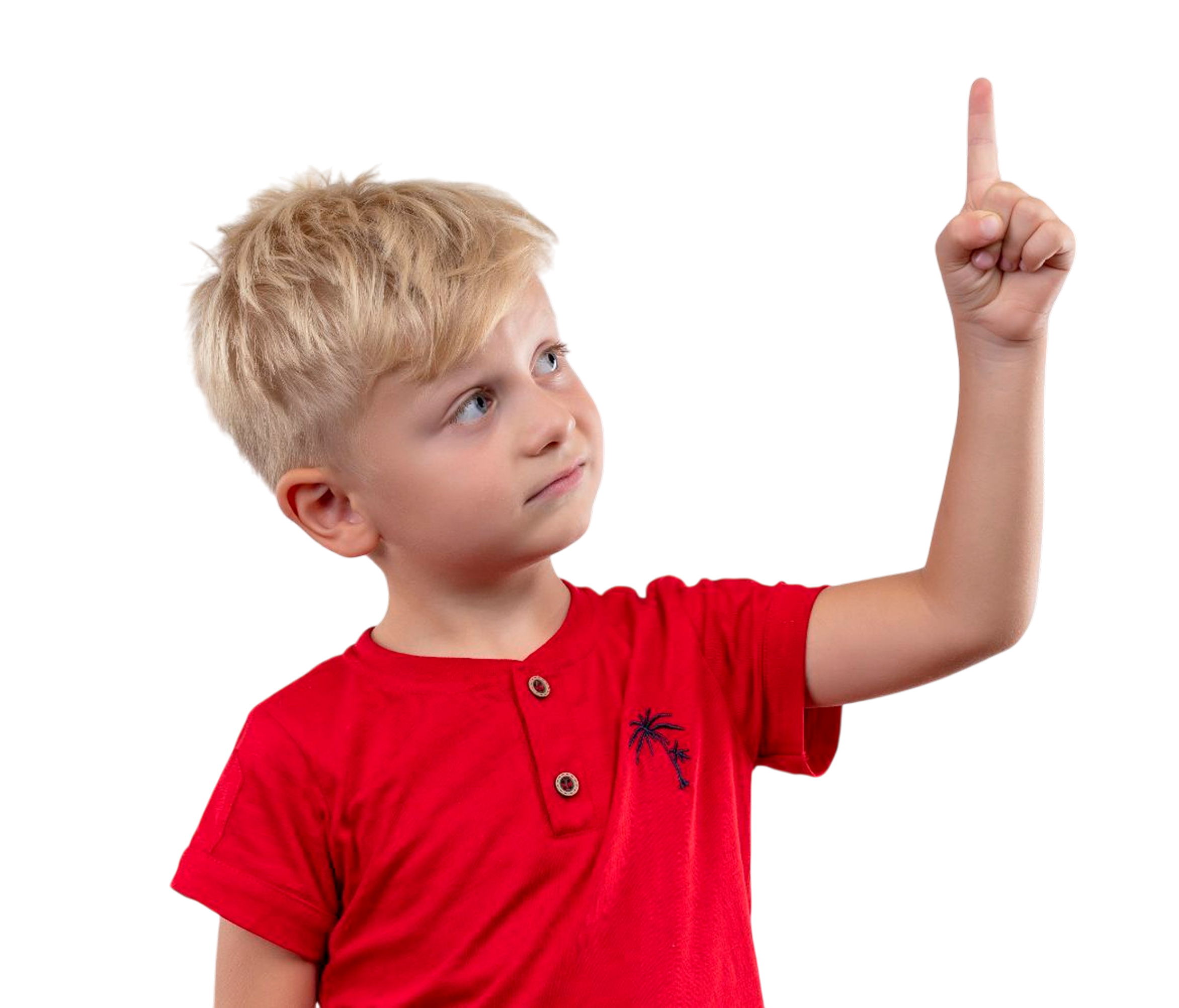 Мальчик с поднятым пальцем