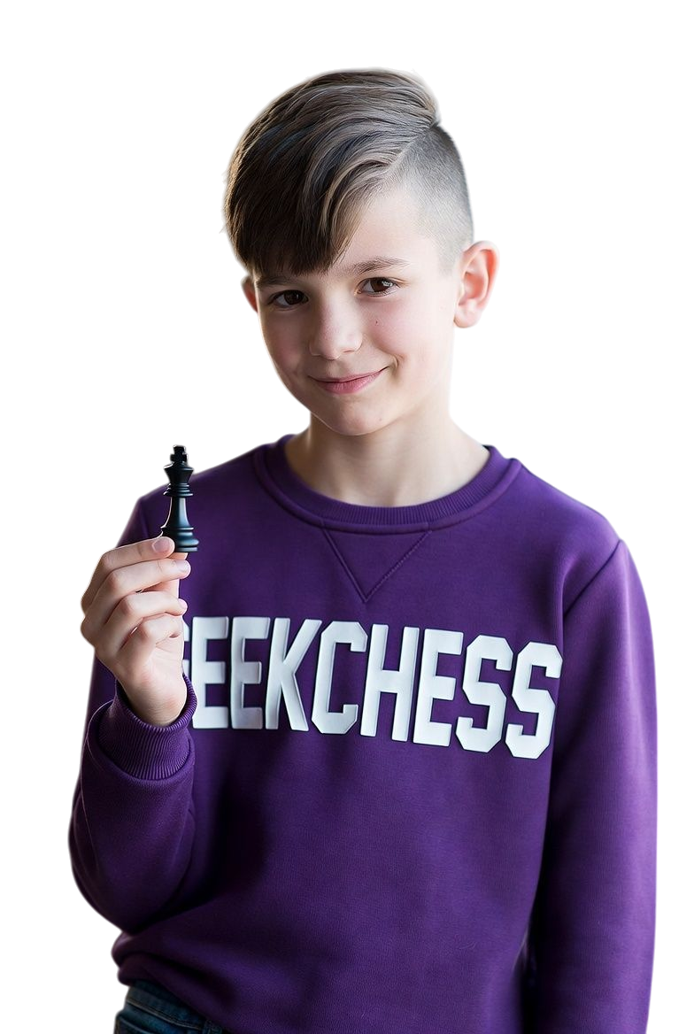 Школьник играет в шахматы